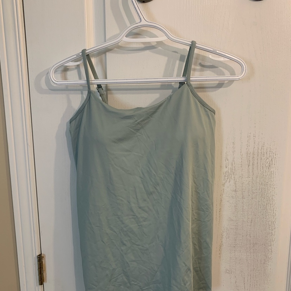 Green Spaghetti Strap built in bra Top Klassy Network